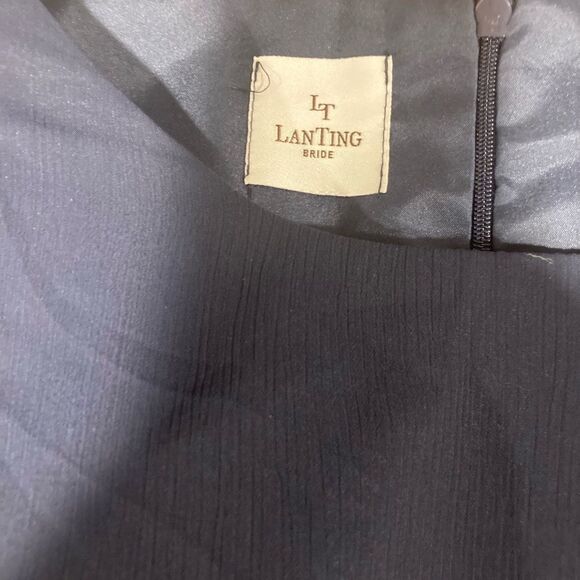 LT LanTing Dress Sz 18 Navy Mother of the Bride Wedding Tank/Jacket‎ Minimalist - Picture 6 of 12